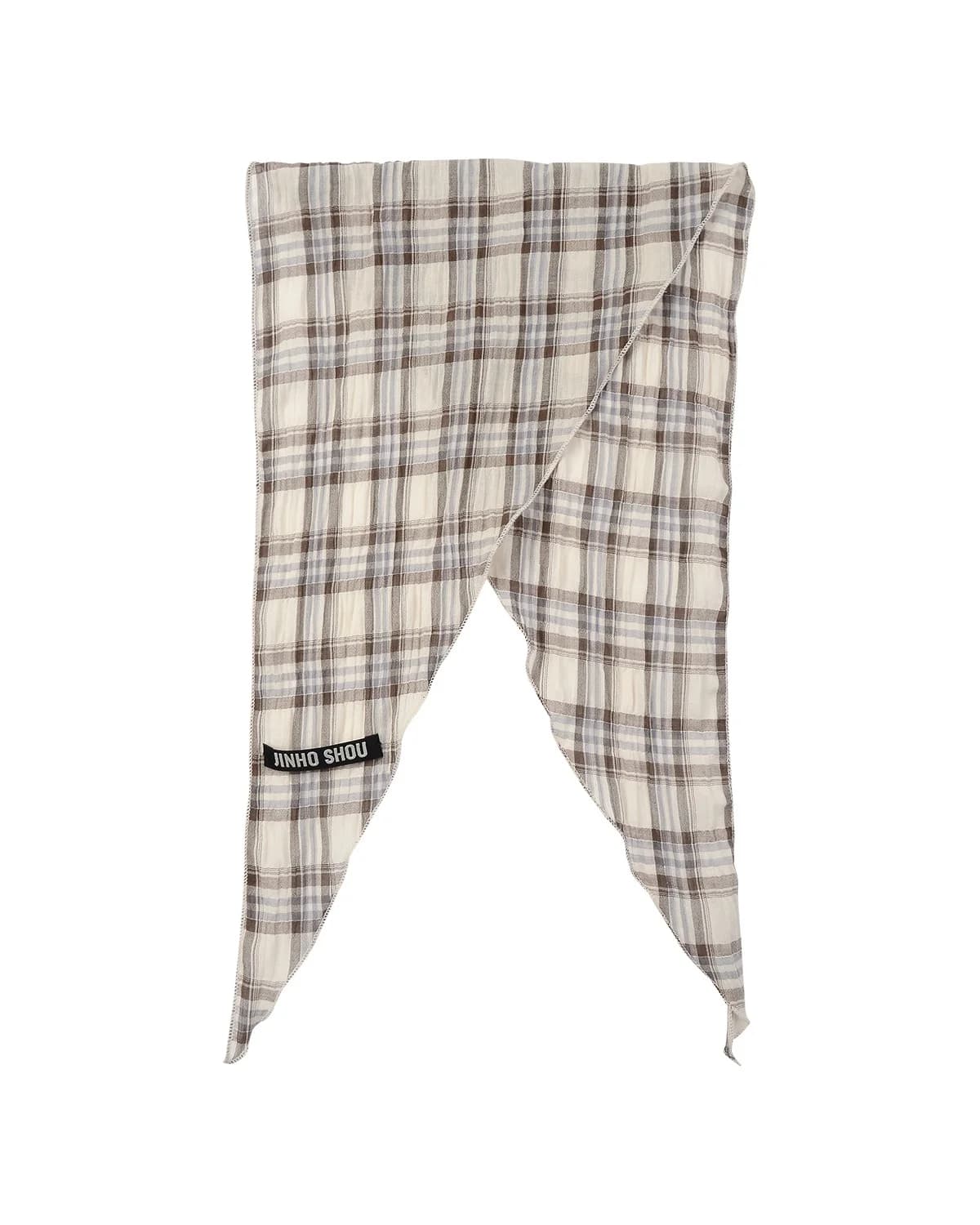 JINHO SHOU Pleated Check Scarf