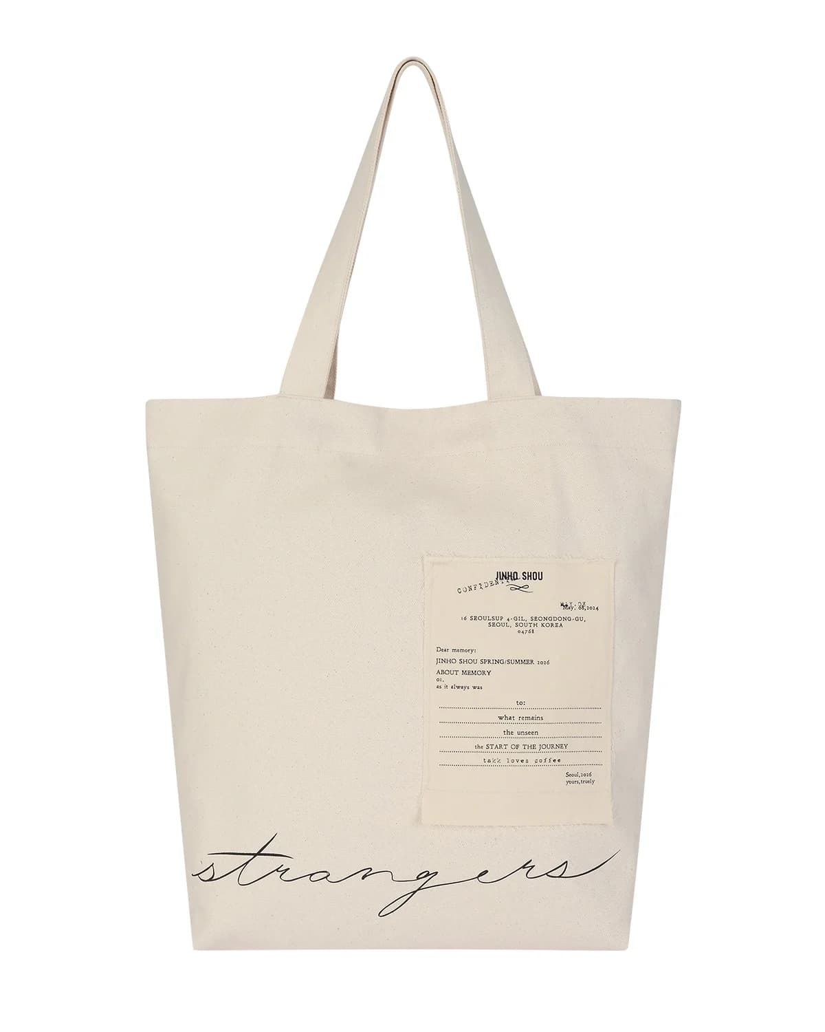 JINHO SHOU Handwritten Patchwork Graphic Bag